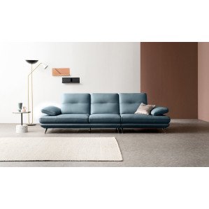 자코모 엘리쉬 3.5인 기능성 슈렁큰 천연면피 소가죽 소파 (색상:미스티블루,크림아이보리,카멜,머드,오렌지)